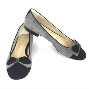 Hope 1967 Gray/Black Suede Ballet Flat w/Bow
